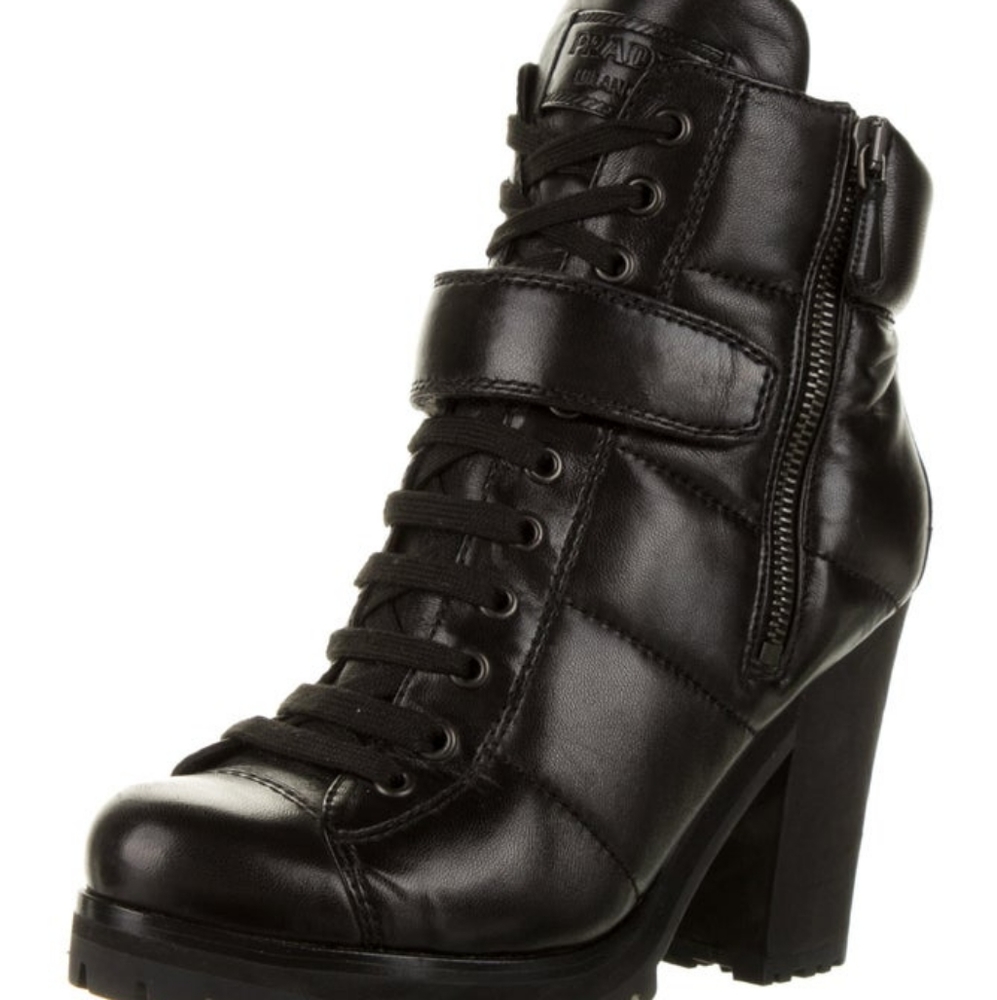 Prada Lace Up Booties - fit size 8